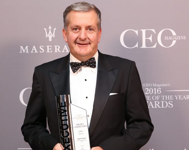 Nigel Garrard, CEO of Orora, is recognised as Manufacturing Executive of the Year and Highly Commnded CEO of the Year at The CEO Magazine 2016 Executive of The Year Awards.